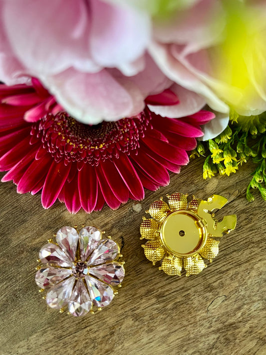 Bijoux de boutons fleurs roses