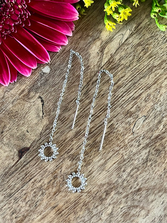 Boucles d’oreilles pendantes fleur