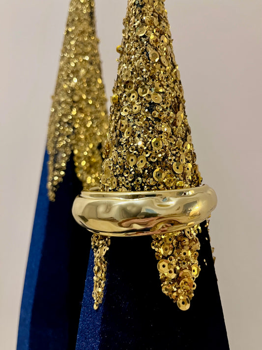 Bracelet jonc martelé doré