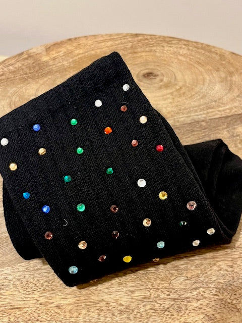 Chaussettes Noires strass