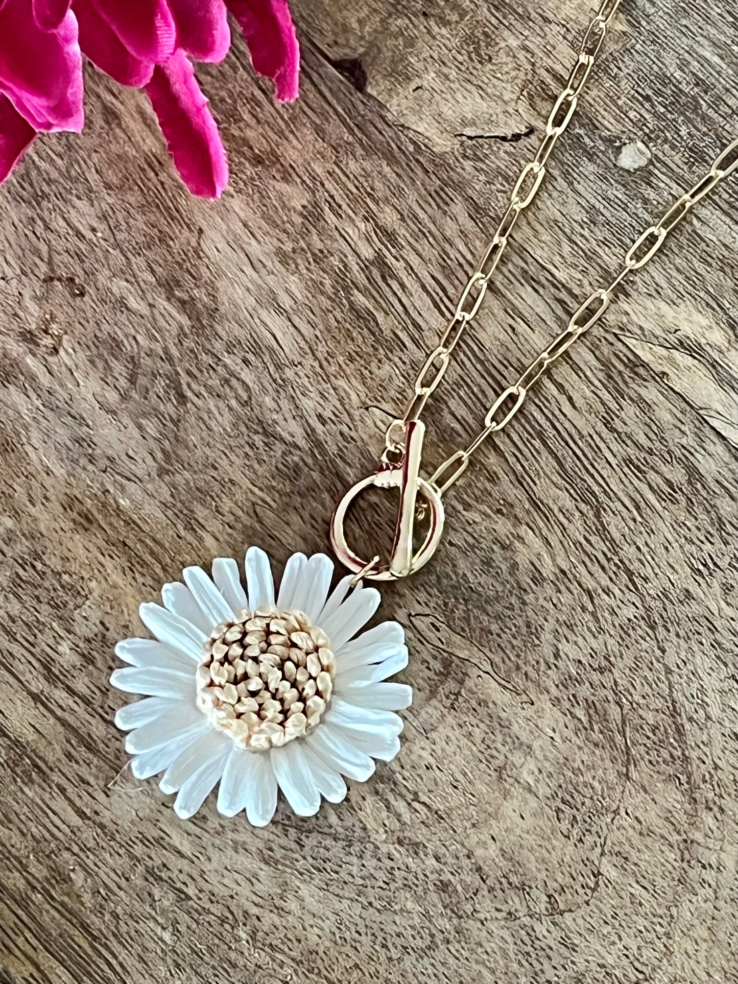 Collier fleur rafia