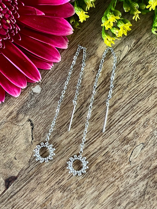 Boucles d’oreilles pendantes fleur