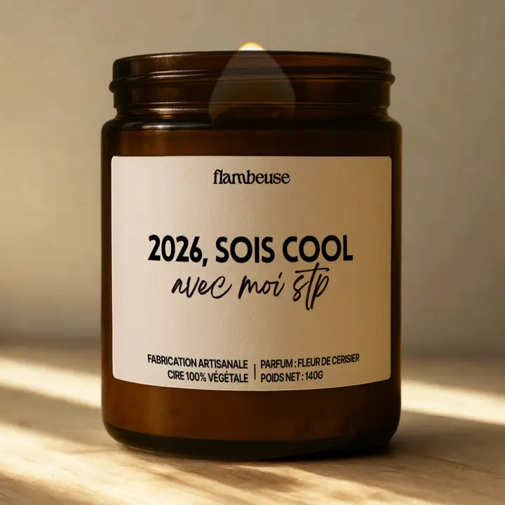 Bougie parfumée "2026, sois cool avec moi stp"