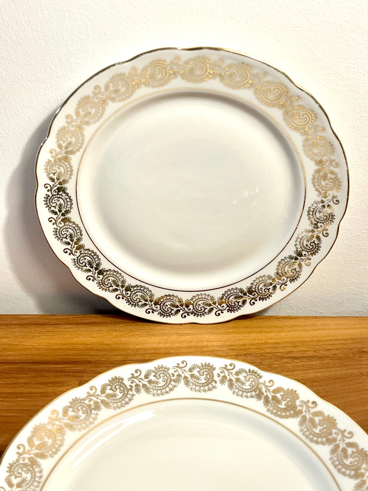 Lot de 6 assiettes à dessert vintage en porcelaine – F.D. Chauvigny France