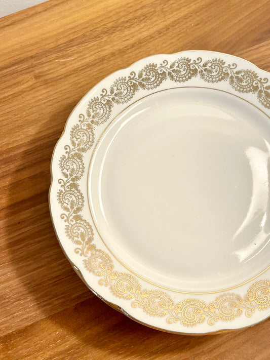 Lot de 6 assiettes à dessert vintage en porcelaine – F.D. Chauvigny France