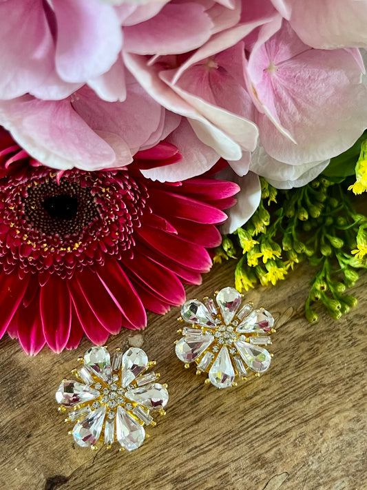 Bijoux de boutons fleurs cristal