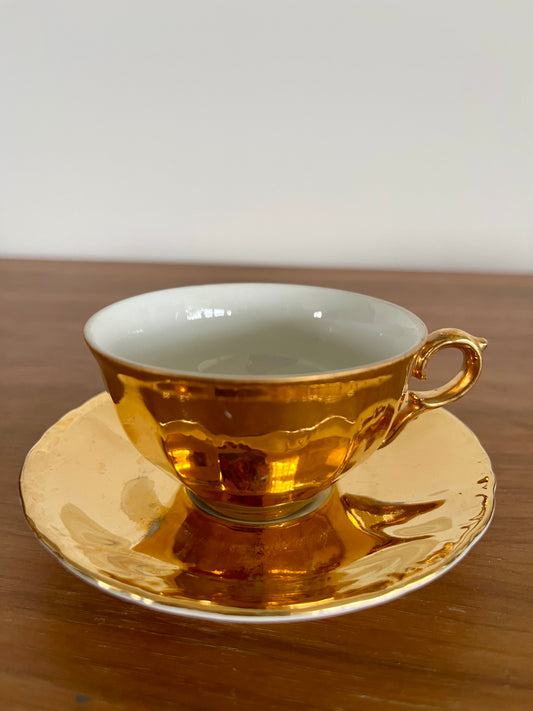 Service à café en porcelaine dorée – Allemagne, circa 1950–1960