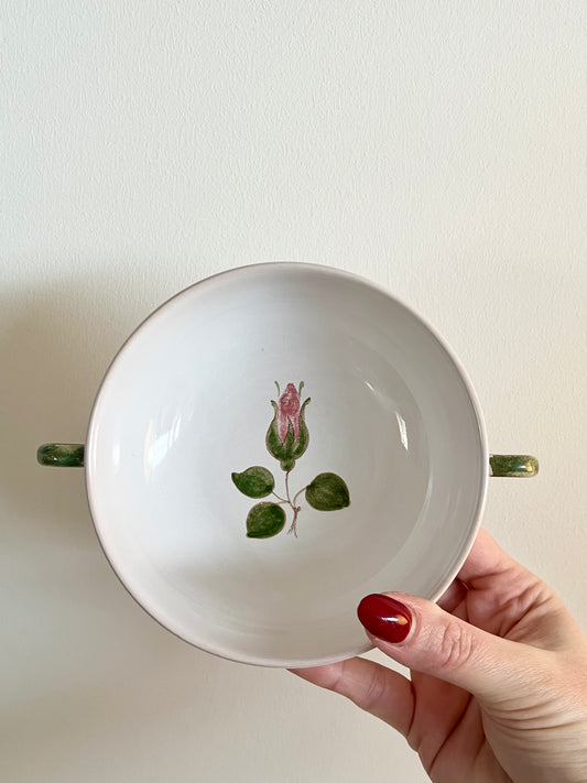 Bols vintage en faïence – décor roses peint à la main (lot de 6)