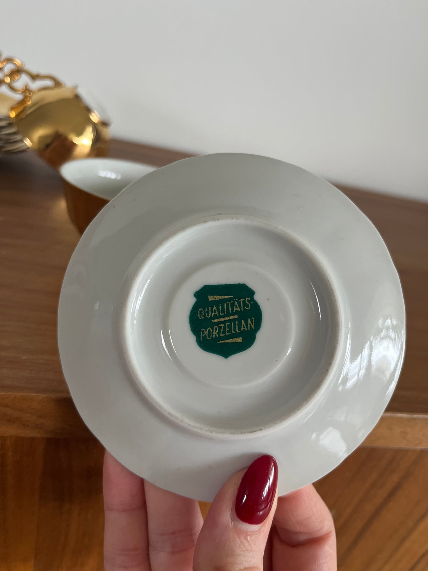 Service à café en porcelaine dorée – Allemagne, circa 1950–1960