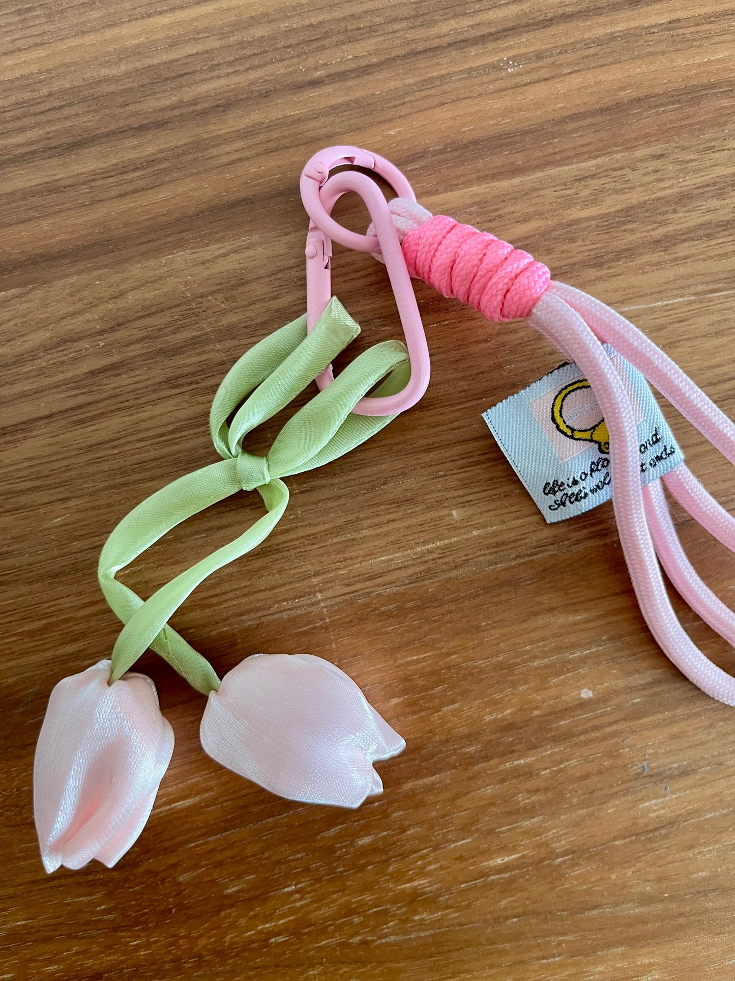 Porte clef tulipe rose