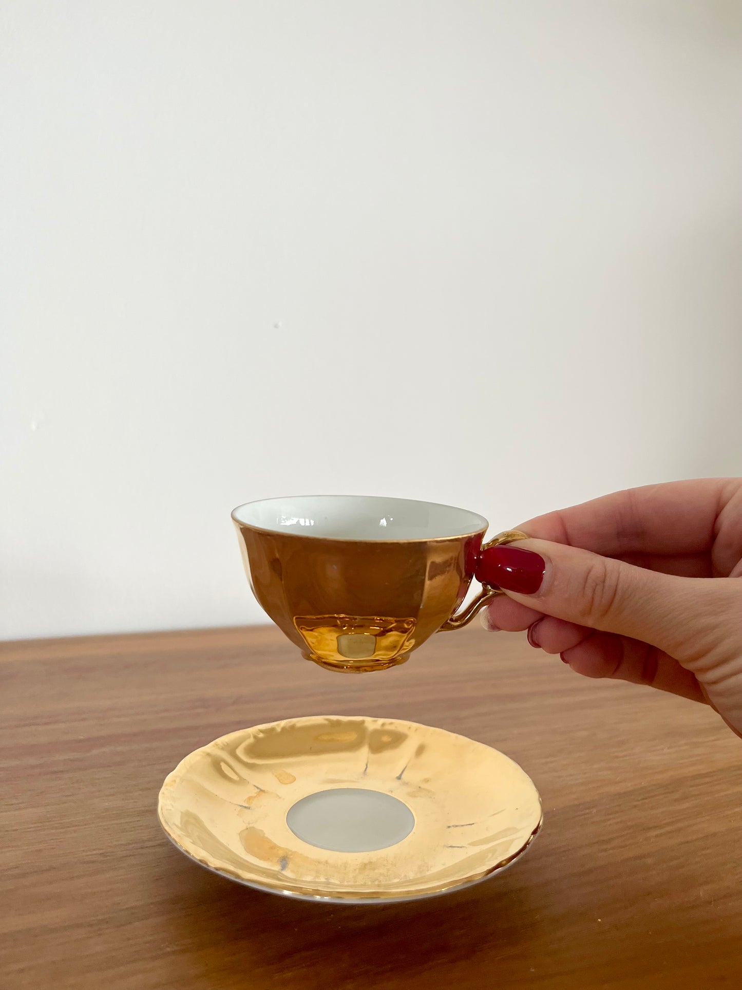 Service à café en porcelaine dorée – Allemagne, circa 1950–1960