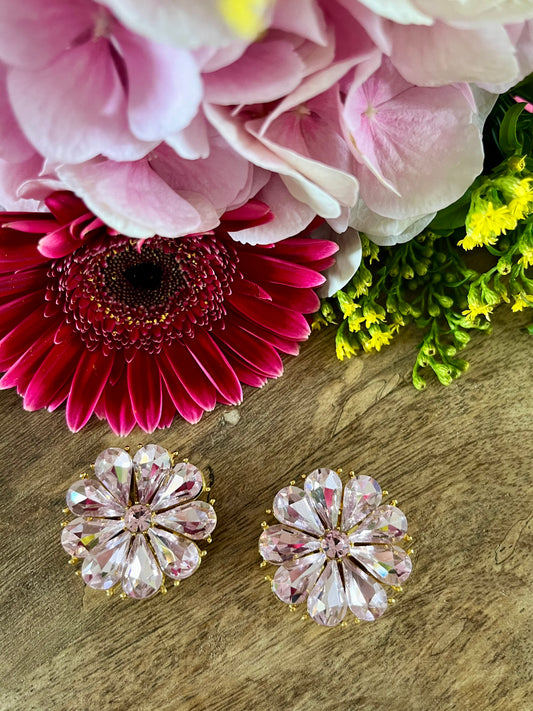 Bijoux de boutons fleurs roses