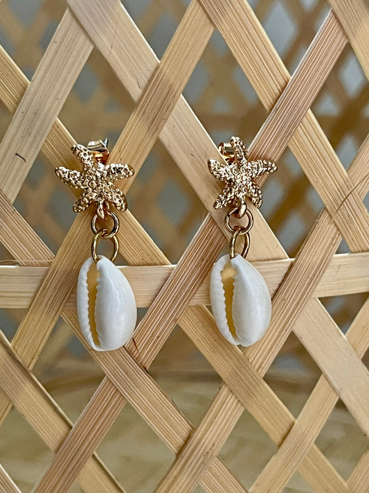 Boucles d’oreilles coquillages étoile de mer