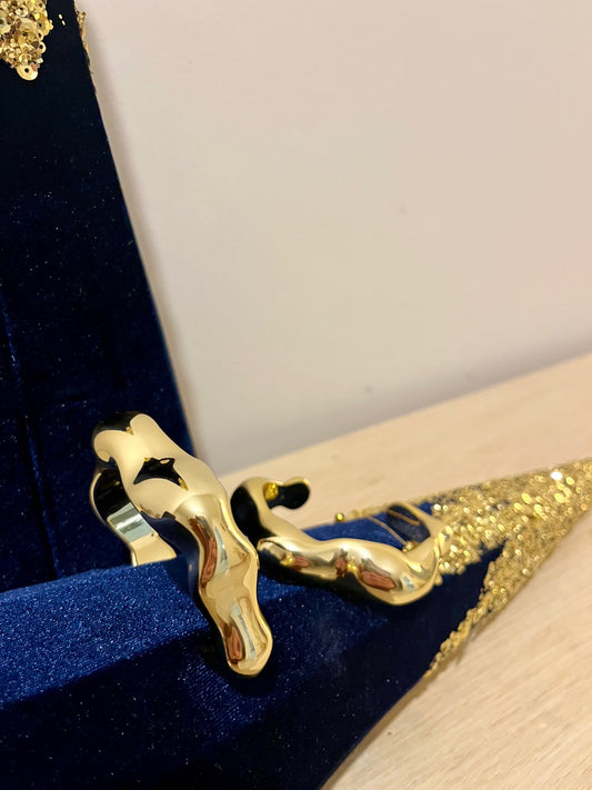 Bracelet jonc bosselé doré