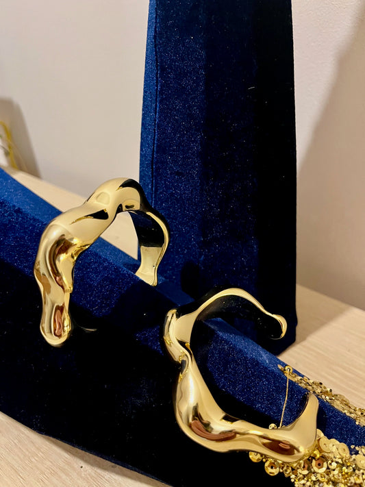 Bracelet jonc bosselé doré