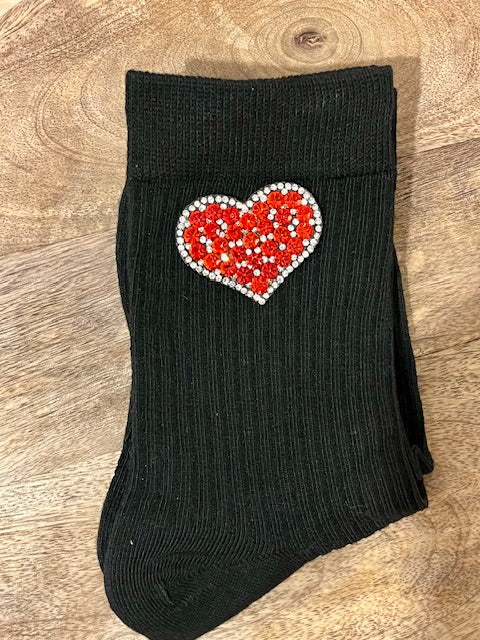 Chaussettes Coeur strass