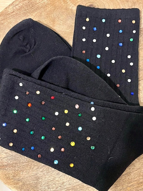 Chaussettes Noires strass